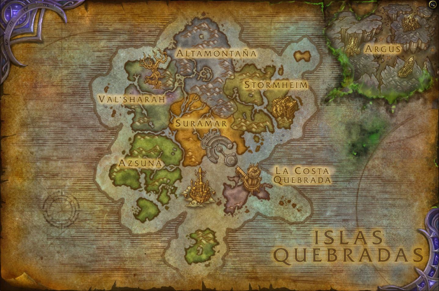 Mapa de las Islas Quebradas